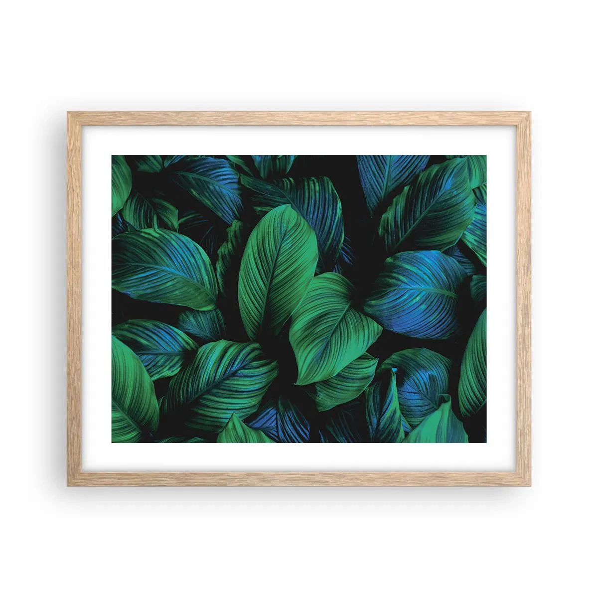 Pôster com moldura de carvalho claro - Na multidão verde - 50x40 cm