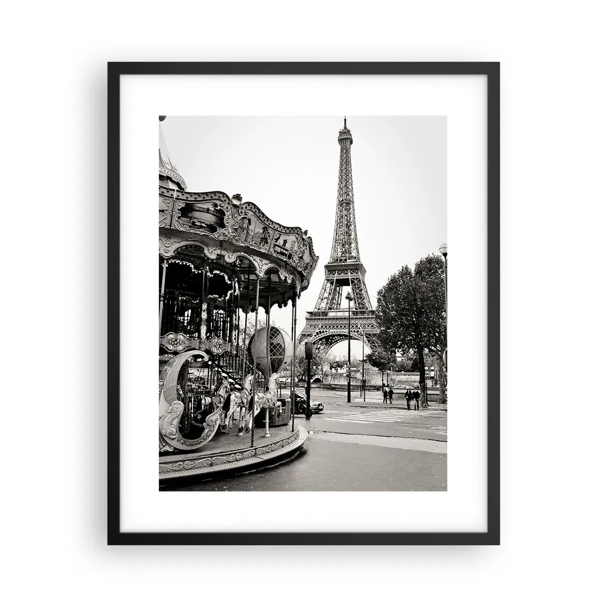 Pôster com moldura preta - Pensar em diversão é pensar em Paris - 40x50 cm
