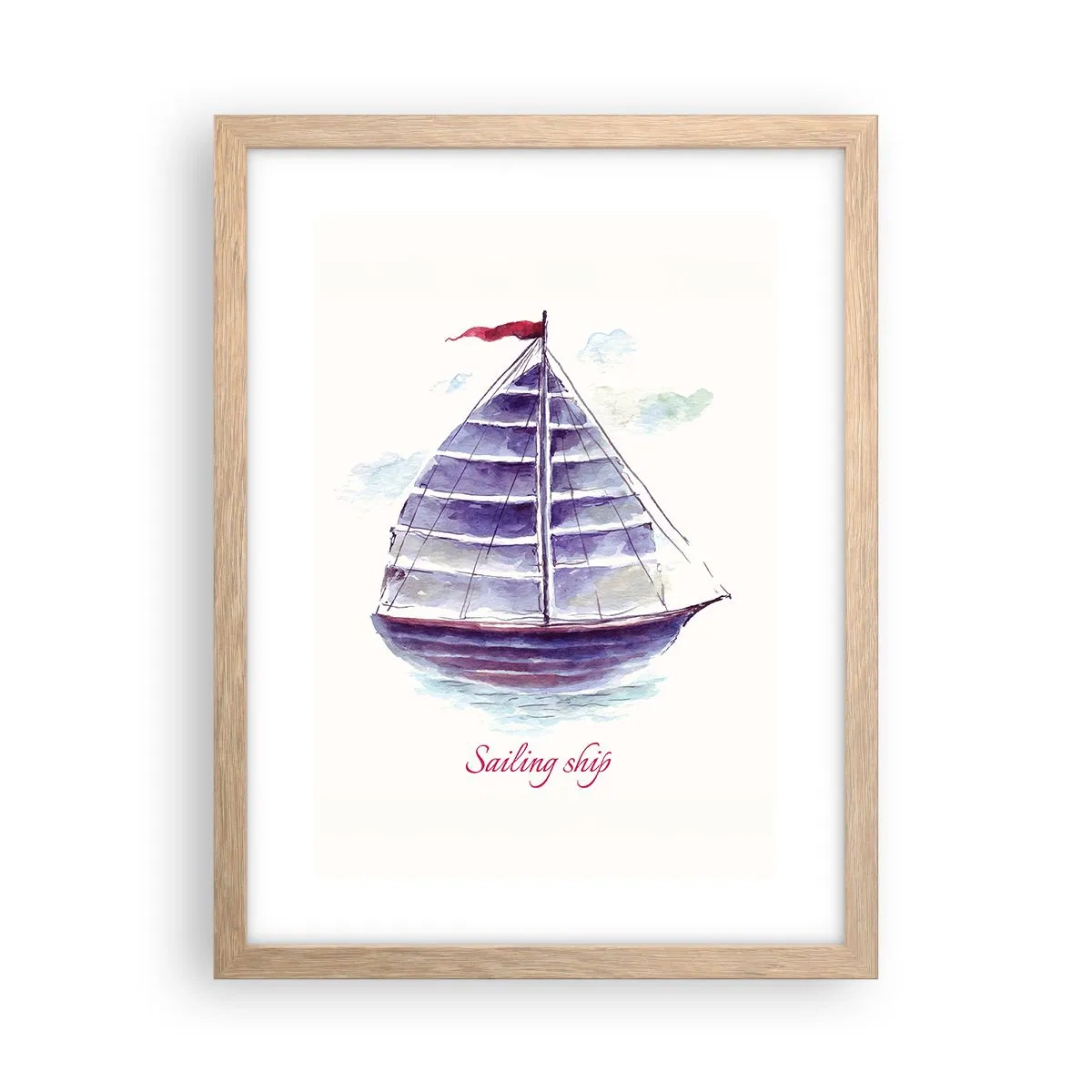 Pôster com moldura de carvalho claro - Cheio de velas e águas calmas - 30x40 cm