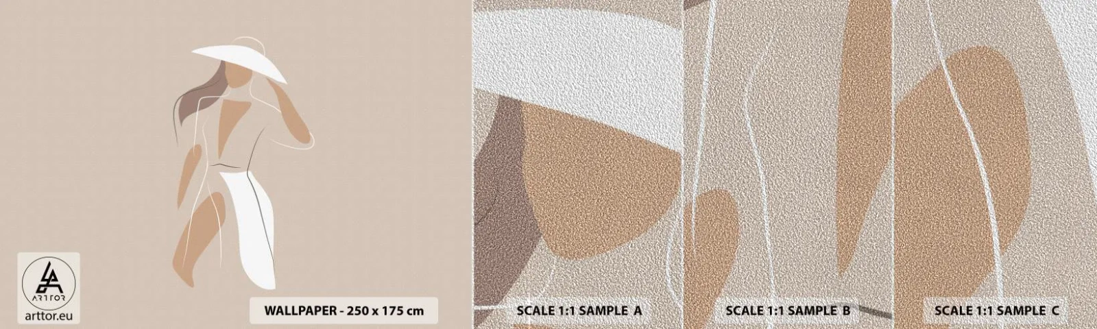 Amostra de papel de parede Premium Sand - A moda é diversão - Mulher, Gráficos, Moda - 100x30 cm