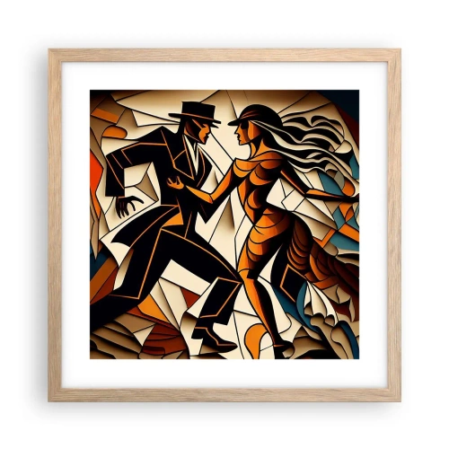 Pôster com moldura de carvalho claro - Dança de paixão e paixão - 40x40 cm