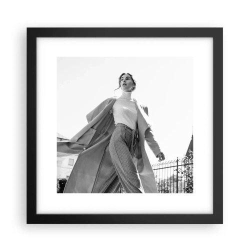 Pôster com moldura preta - Vens comigo? - 30x30 cm