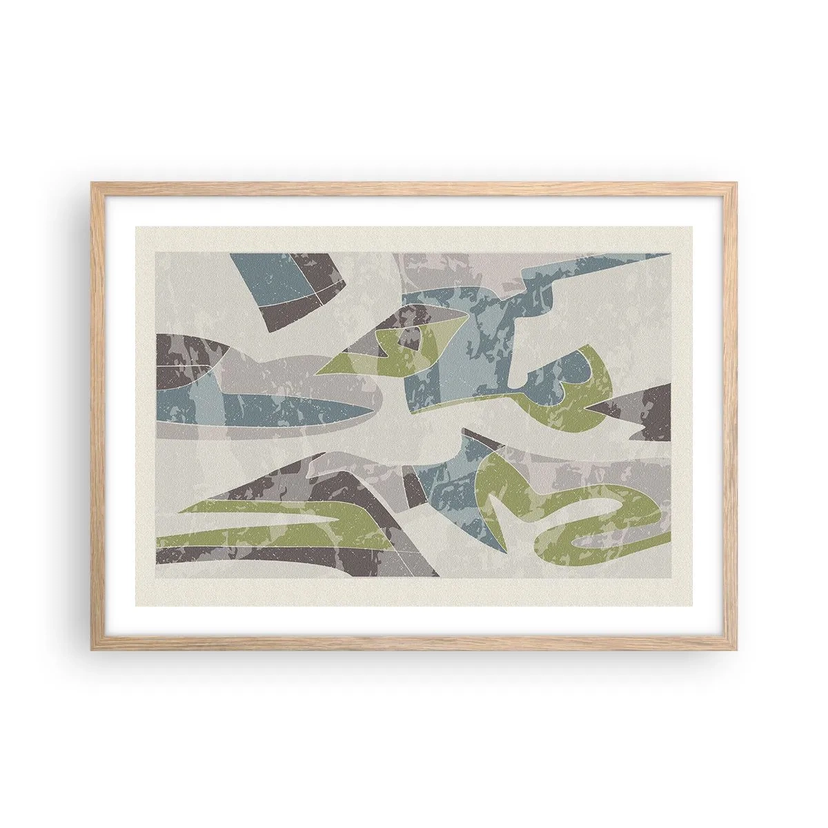 Pôster com moldura de carvalho claro - Composição atrás do vidro - 70x50 cm