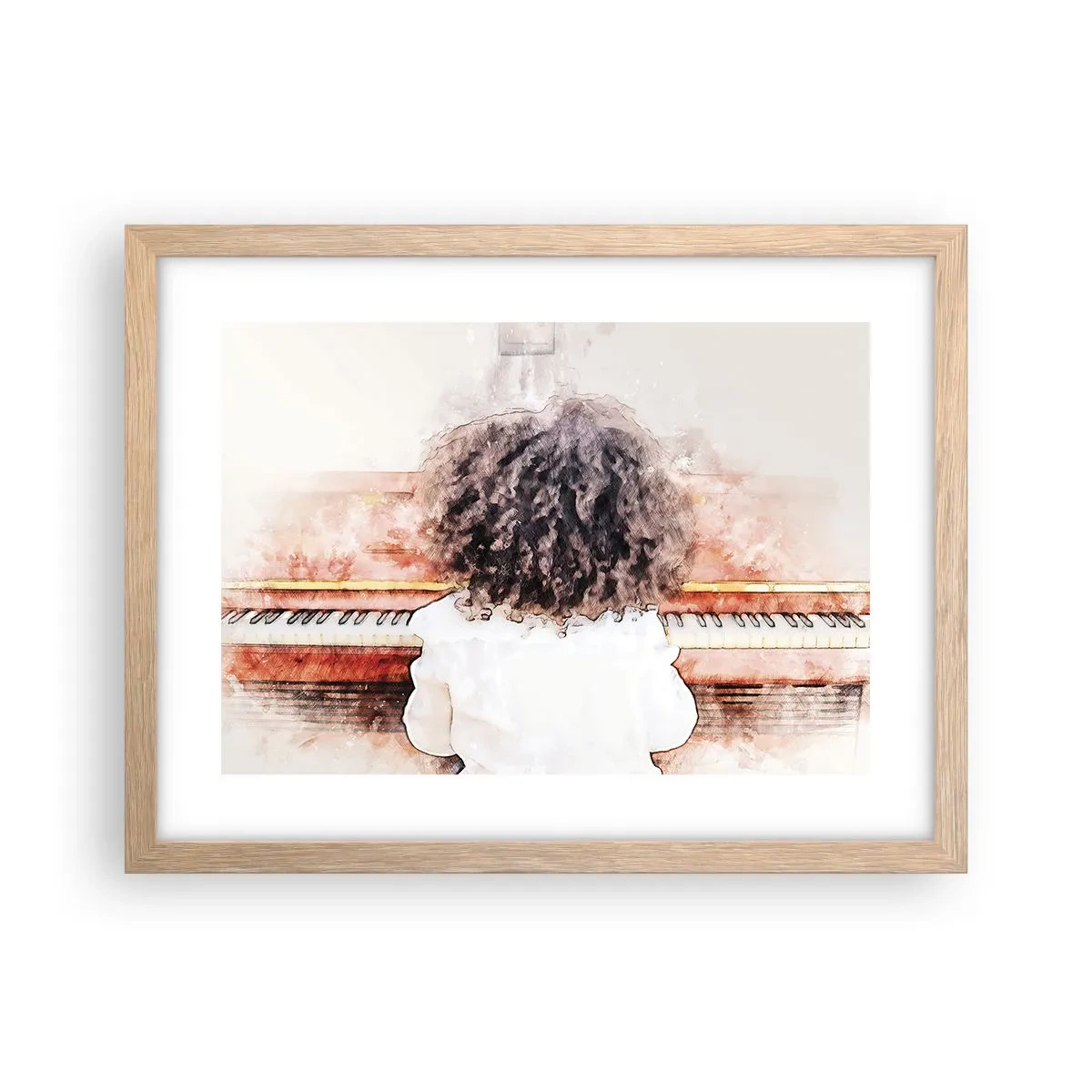 Pôster com moldura de carvalho claro - Num mundo novo - 40x30 cm