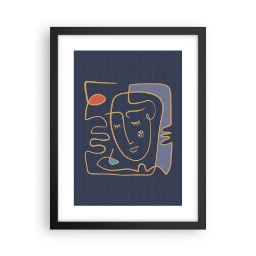 Pôster com moldura preta - Nos pensamentos - 30x40 cm
