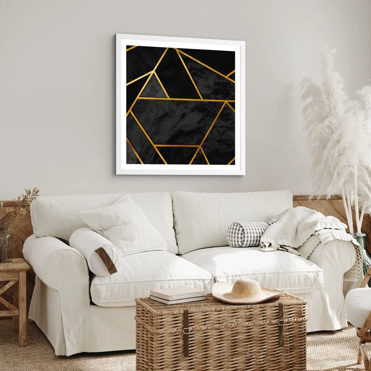 Pôster em moldura branca - Escuridão e esplendor - 50x50 cm