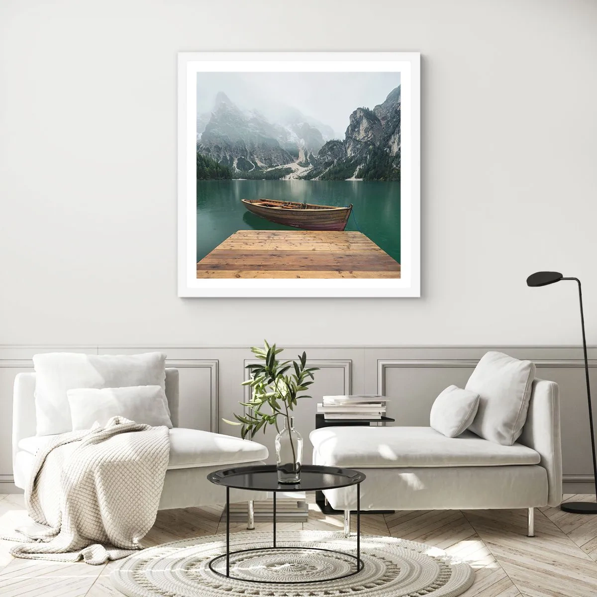 Pôster em moldura branca - Rochas orgulhosas  - 60x60 cm