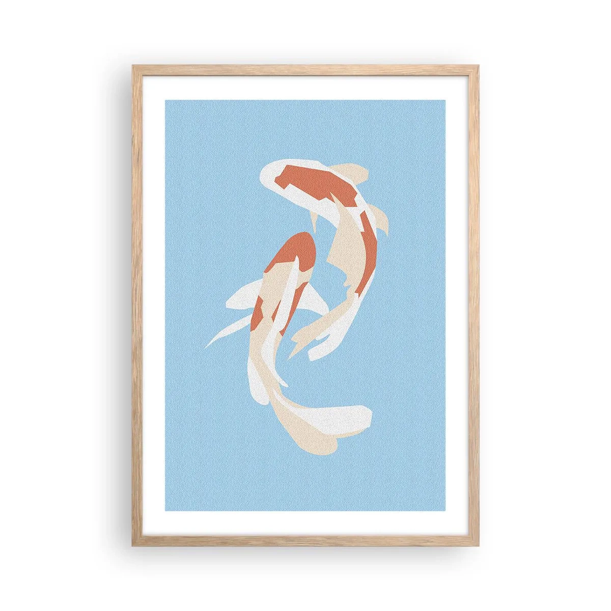 Pôster com moldura de carvalho claro - Nado sincronizado espontâneo - 50x70 cm