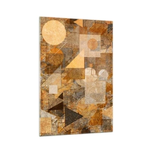 Quadro em vidro - Estudo Cubista em Bronze - 70x100 cm