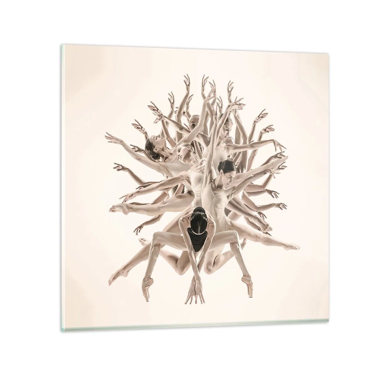 Quadro em vidro - Florescendo na dança - 70x70 cm