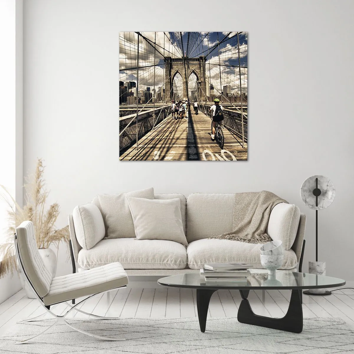 Quadro em vidro - Direto para o coração da cidade - 70x70 cm