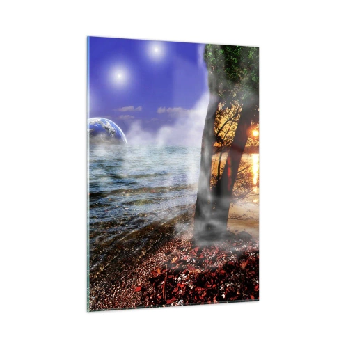 Quadro em vidro - Paisagem surrealista - a unidade da natureza - 50x70 cm