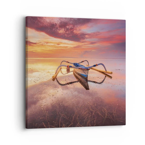 Quadro em tela - A calma de uma noite tropical - 30x30 cm