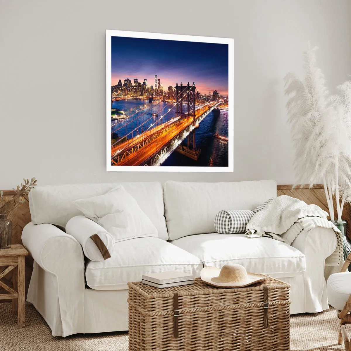 Pôster - Uma ponte luminosa para o coração da cidade - 40x40 cm