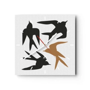 Relógio de parede - Relógio em vidro - Engula a diversão - 30x30 cm