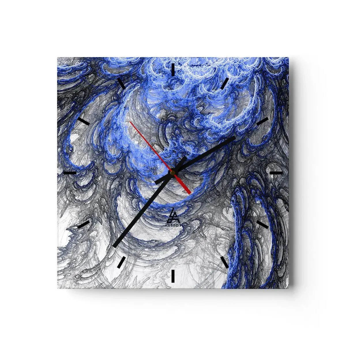 Relógio de parede - Relógio em vidro - O nascimento de uma onda - 30x30 cm