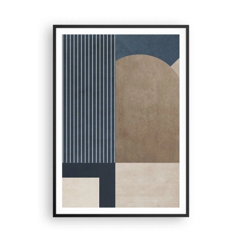 Pôster com moldura preta - Uma composição de simplicidade e redondeza - 70x100 cm