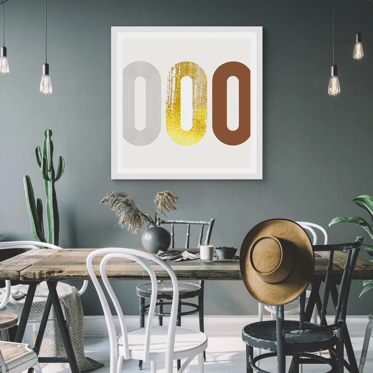 Pôster em moldura branca - Uuu! - 30x30 cm