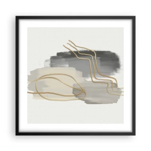 Pôster com moldura preta - Duração e movimento - 50x50 cm