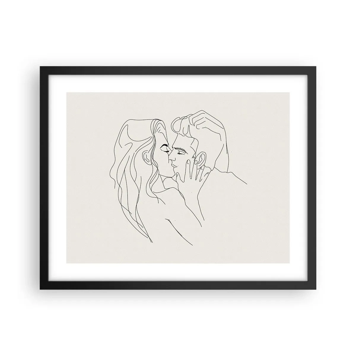 Pôster com moldura preta - Emaranhados pelo sentimento - 50x40 cm