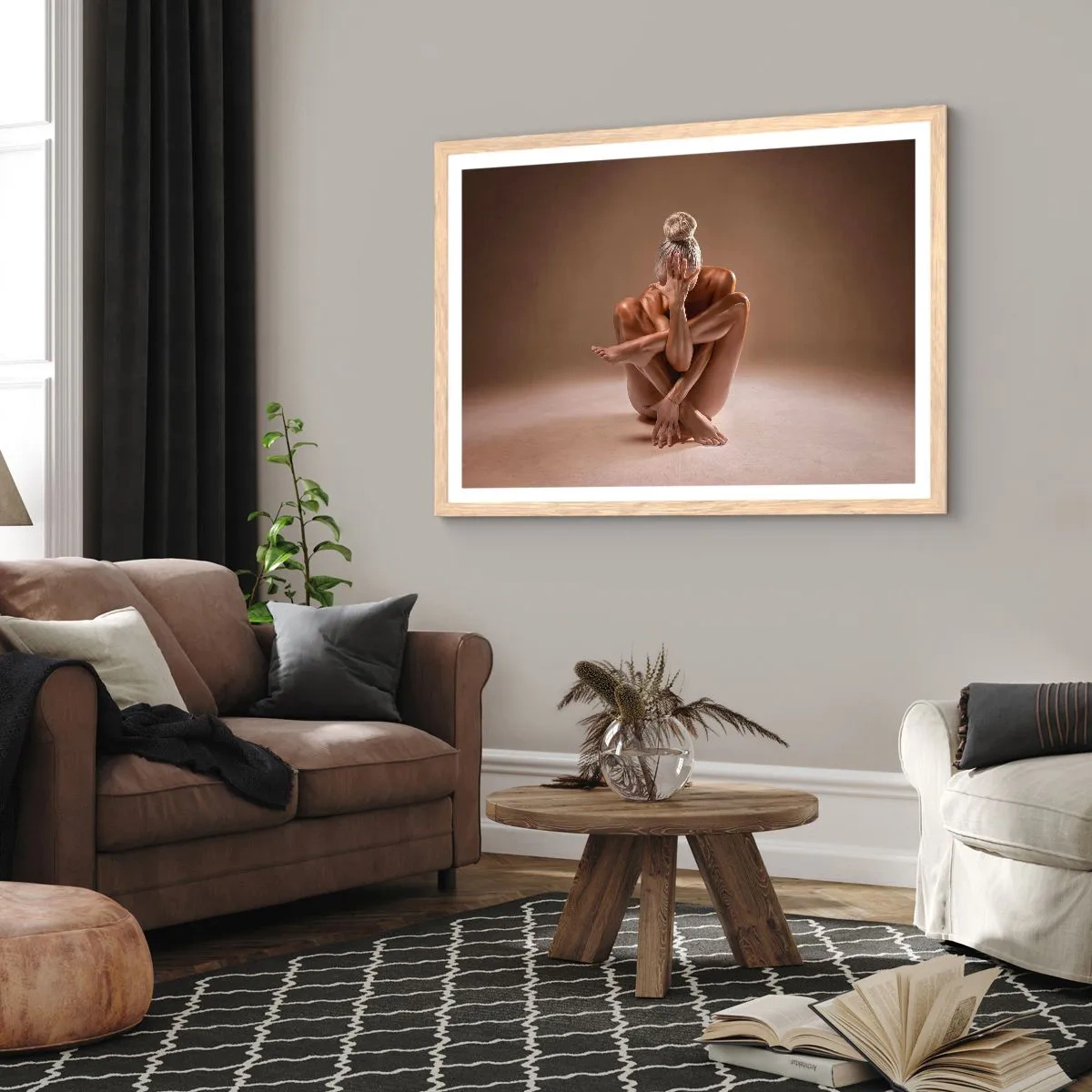 Pôster com moldura de carvalho claro - Unidade de corpo e alma - 50x40 cm