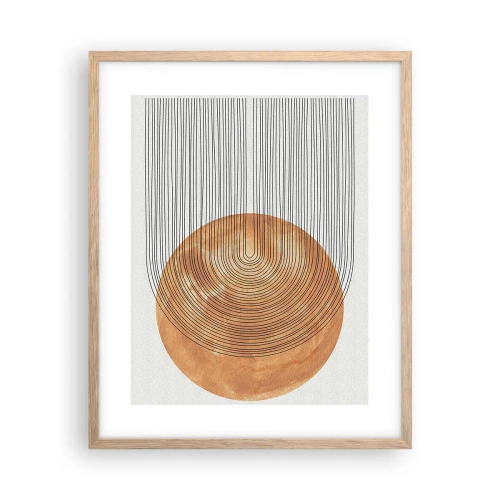 Pôster com moldura de carvalho claro - Composição solar - 40x50 cm