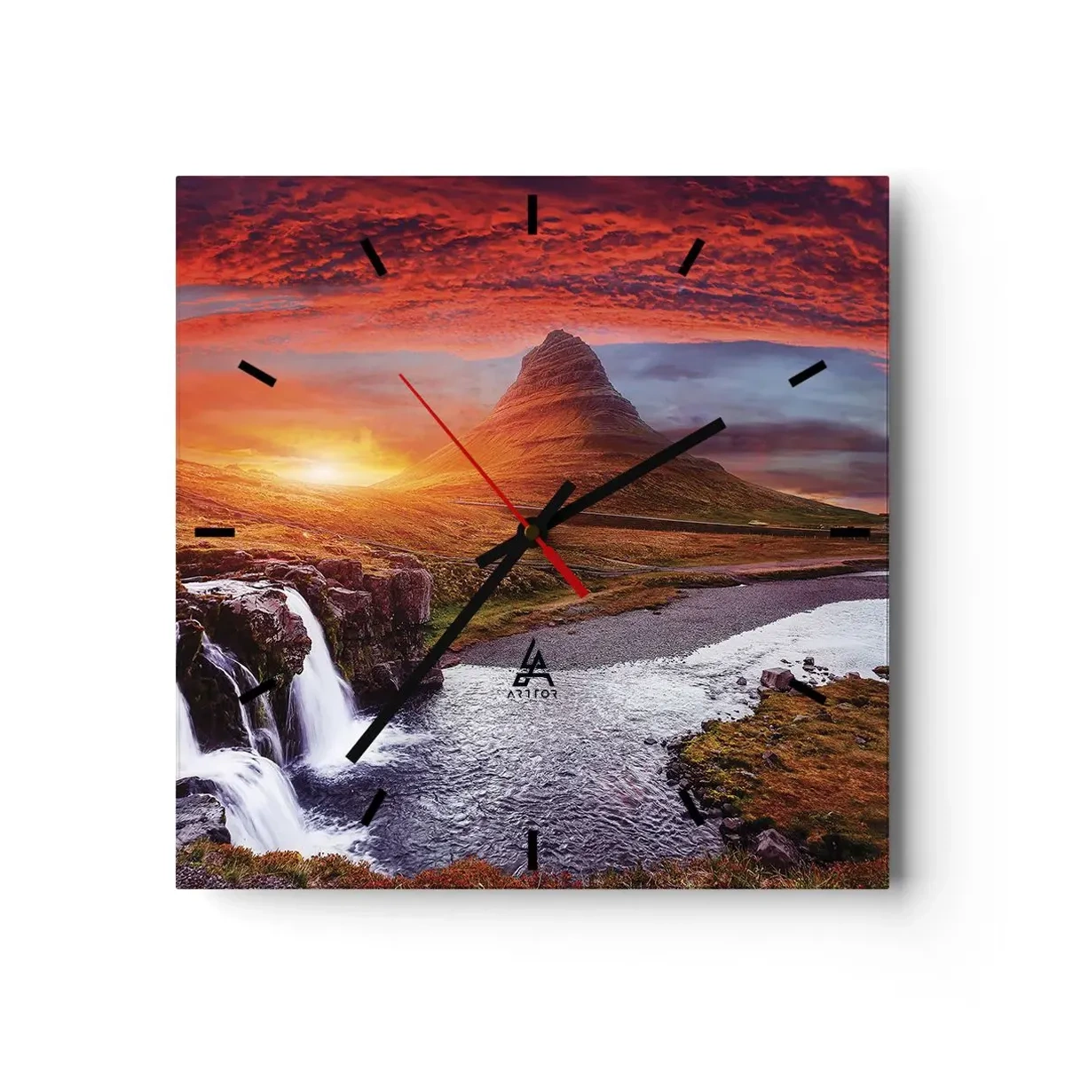 Relógio de parede - Relógio em vidro - A vista da Terra Média - 30x30 cm