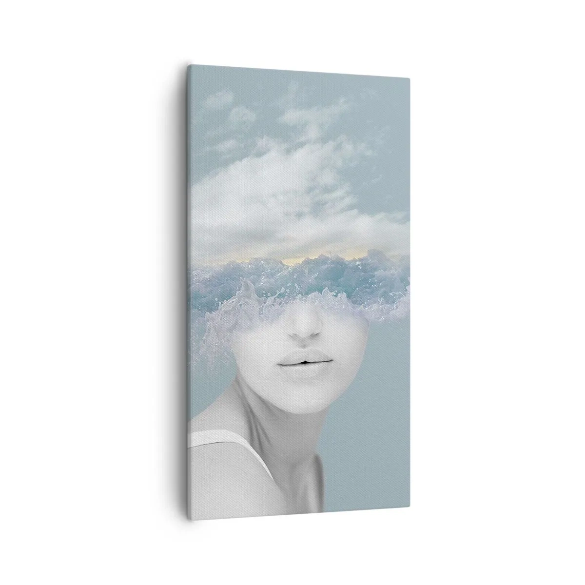 Quadro em tela - Com a cabeça nas nuvens - 55x100 cm