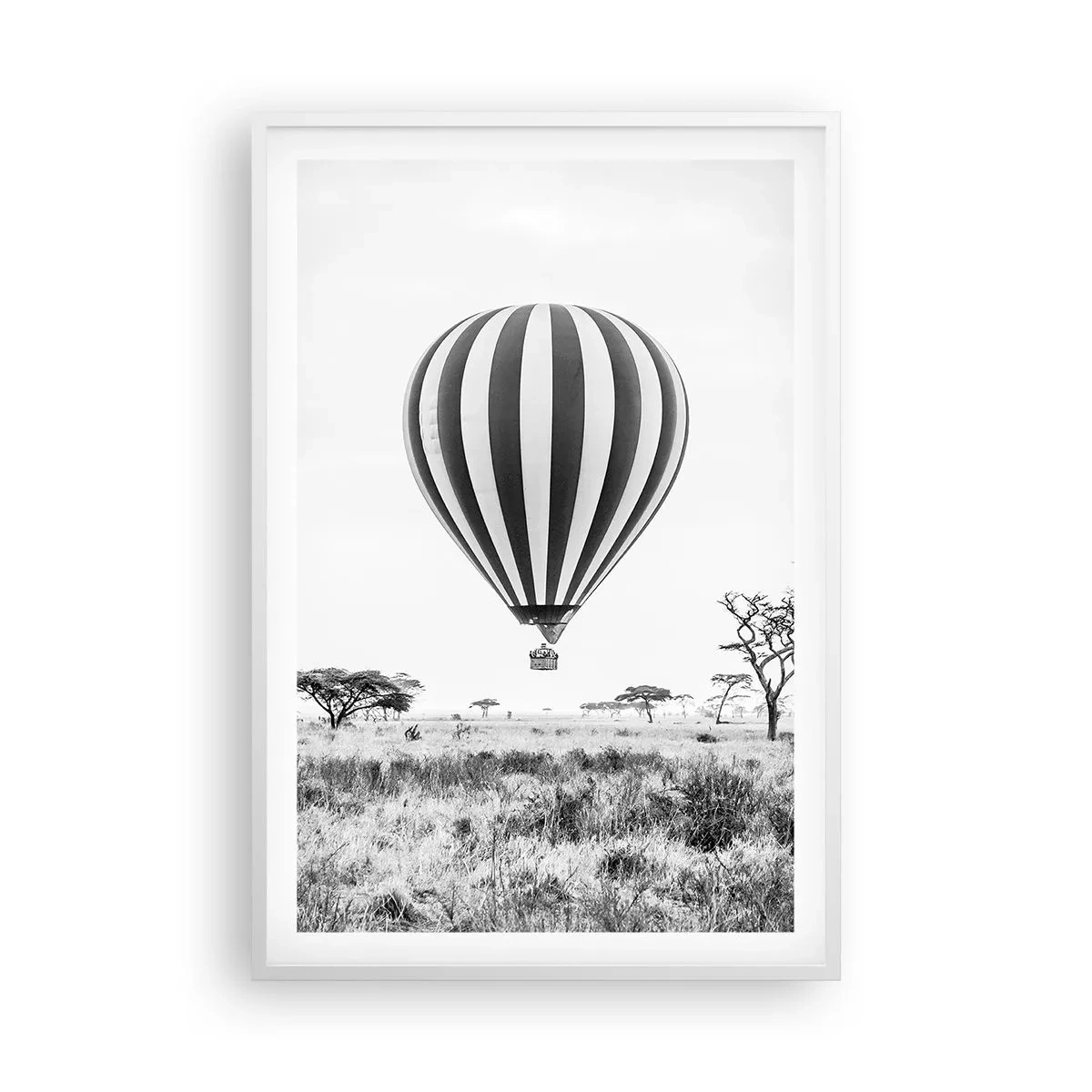 Pôster em moldura branca - Sobre a savana - 61x91 cm