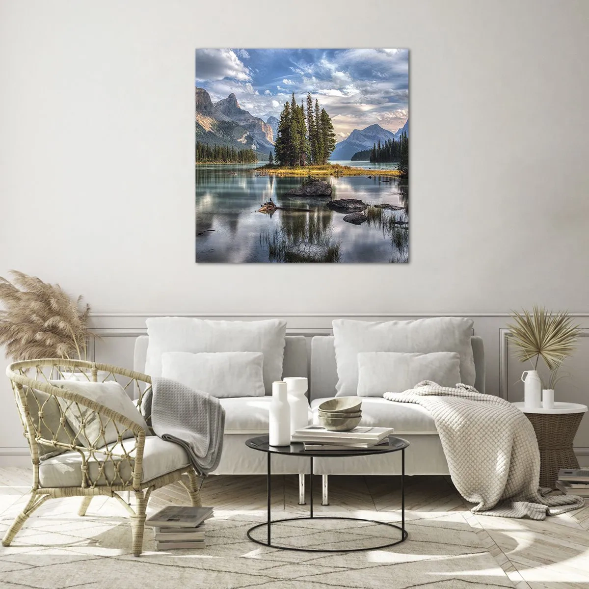 Quadro em vidro - Por águas grandes e límpidas… - 30x30 cm