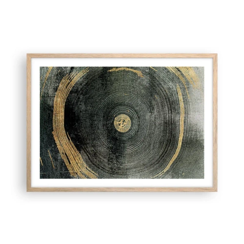 Pôster com moldura de carvalho claro - Mudança e persistência - 70x50 cm