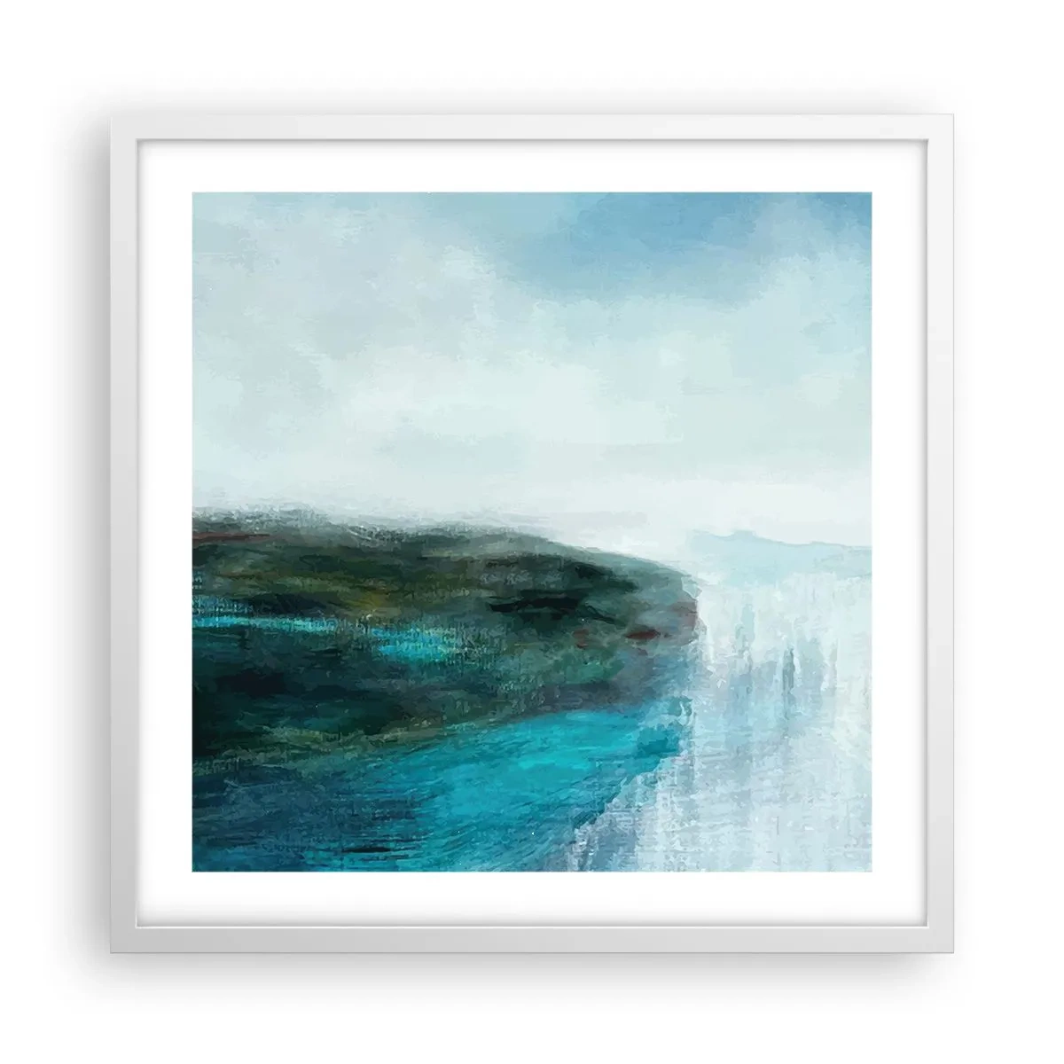 Pôster em moldura branca - Abstração náutica - 50x50 cm