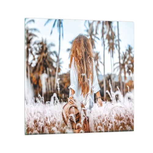 Quadro em vidro - Nascida da maciez da relva - 70x70 cm