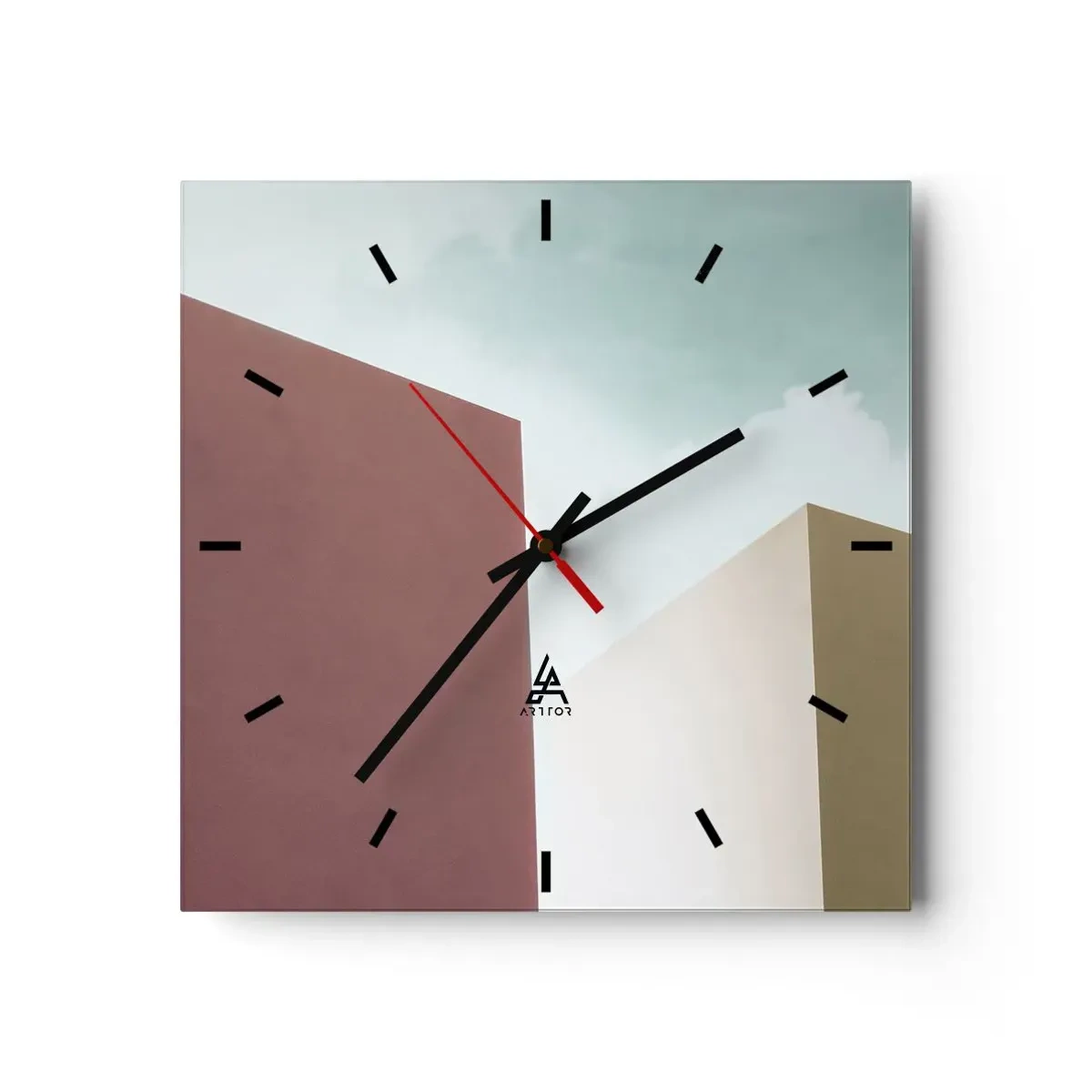 Relógio de parede - Relógio em vidro - A geometria de um verão ensolarado - 30x30 cm