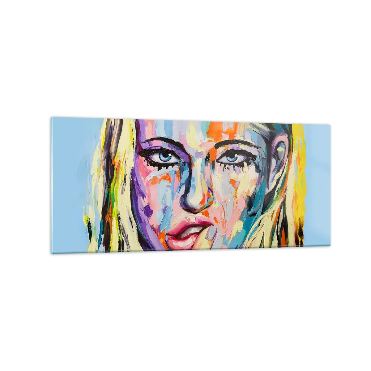 Quadro em vidro - Olhe-a diretamente nos olhos - 120x50 cm
