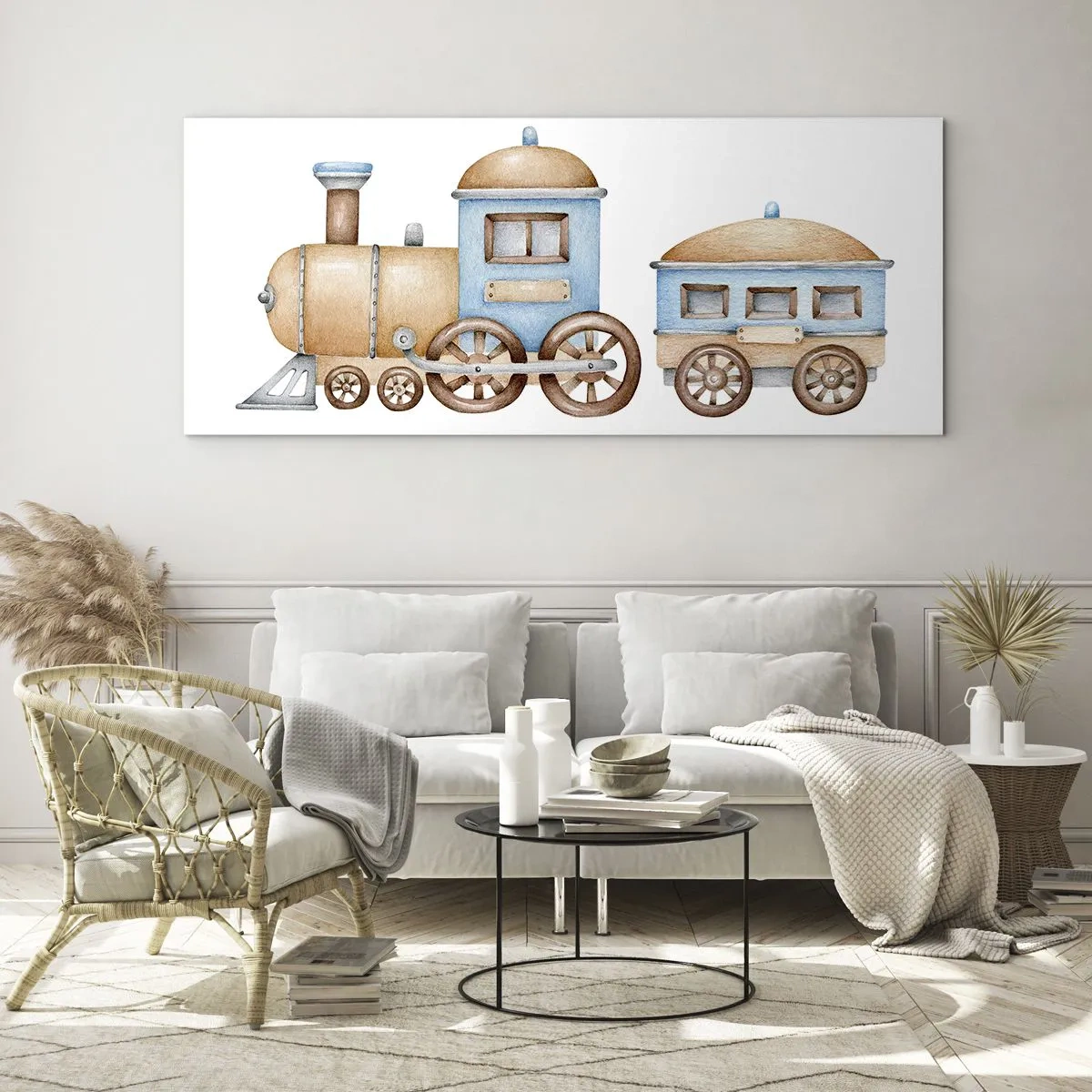 Quadro em vidro - Parado na estação... - 160x50 cm