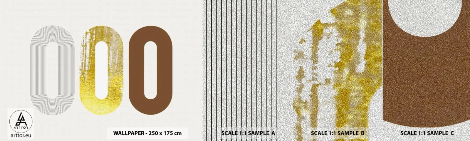 Amostra de papel de parede Premium Sand - Uuu! - Abstração, Pedaço, Padrão Moderno - 100x30 cm