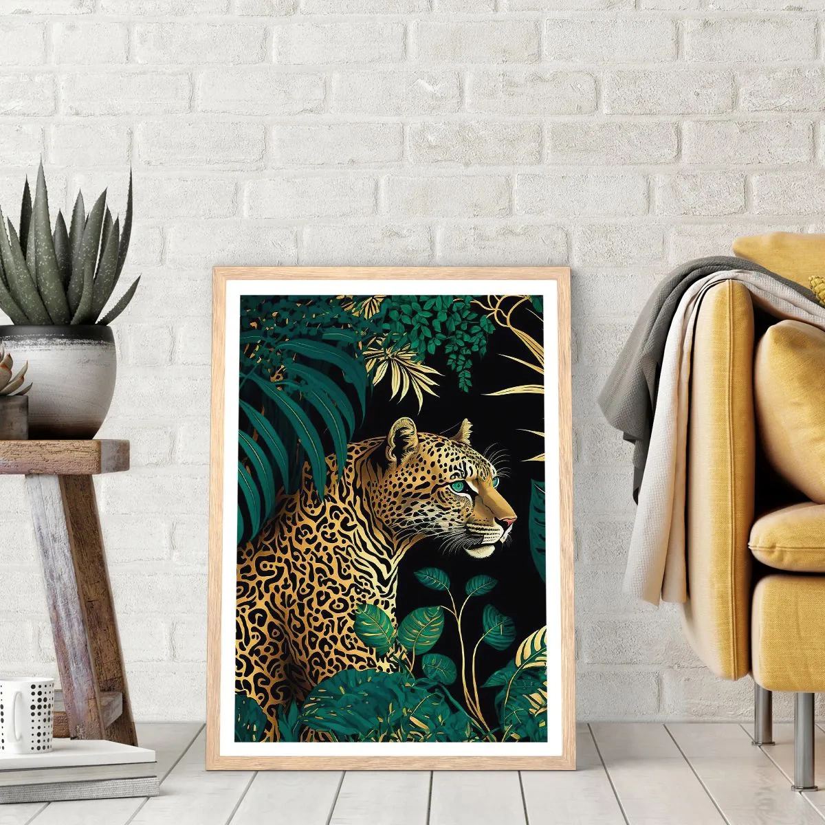 Pôster com moldura de carvalho claro - Um anfitrião na selva - 30x40 cm