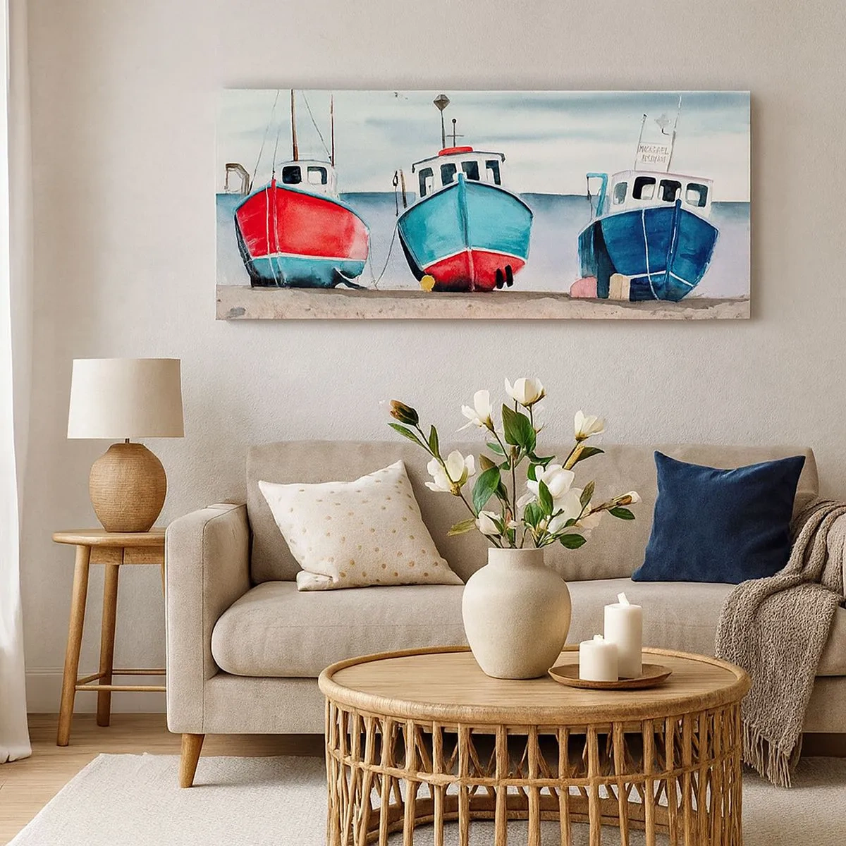 Quadro em tela - Pronto para pescar - 100x40 cm