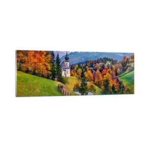 Quadro em vidro - Paisagem como uma pintura - 90x30 cm