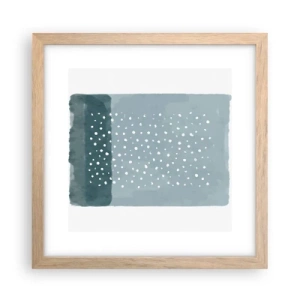 Pôster com moldura de carvalho claro - Cultivado em azul - 30x30 cm