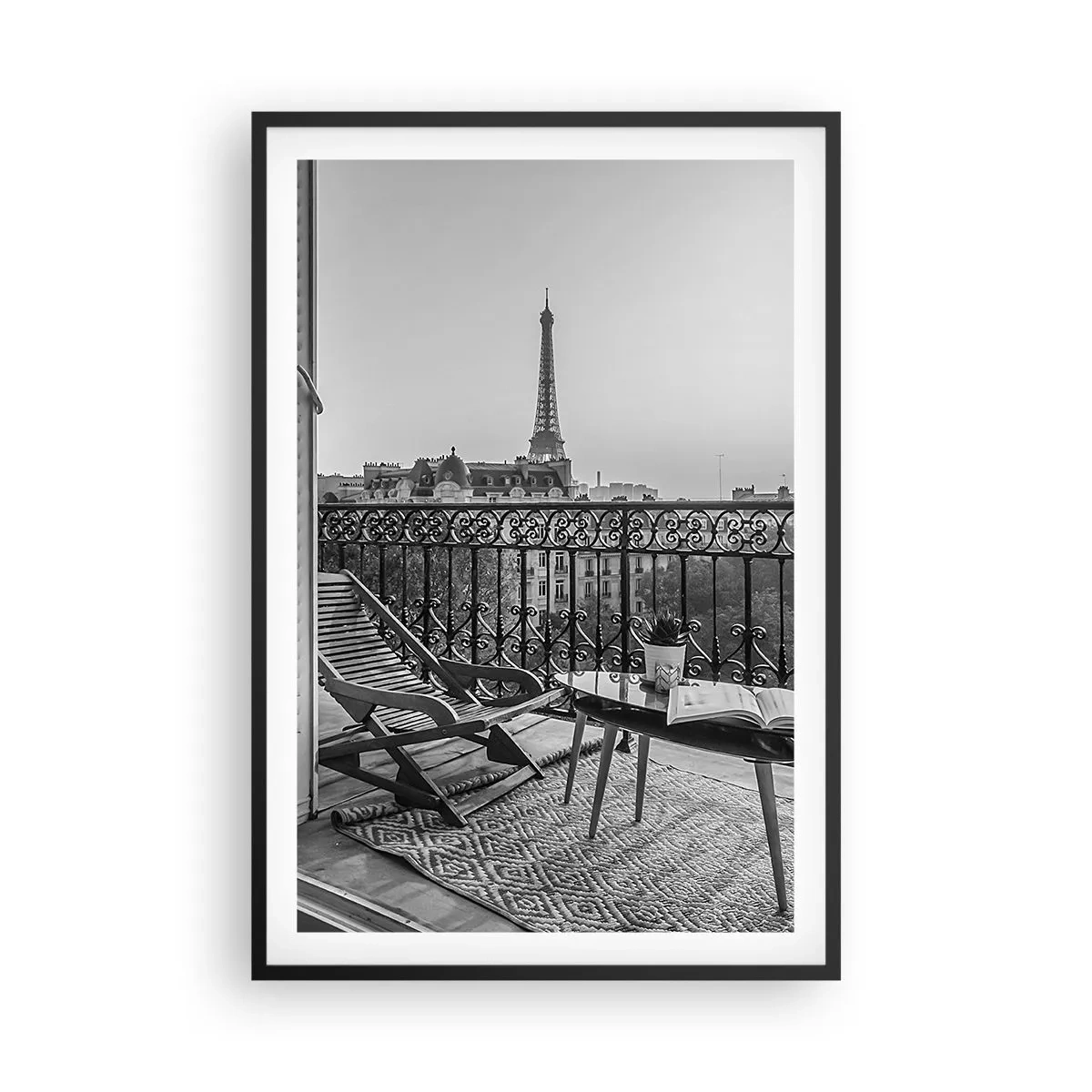 Pôster com moldura preta - Tarde de Paris - 61x91 cm
