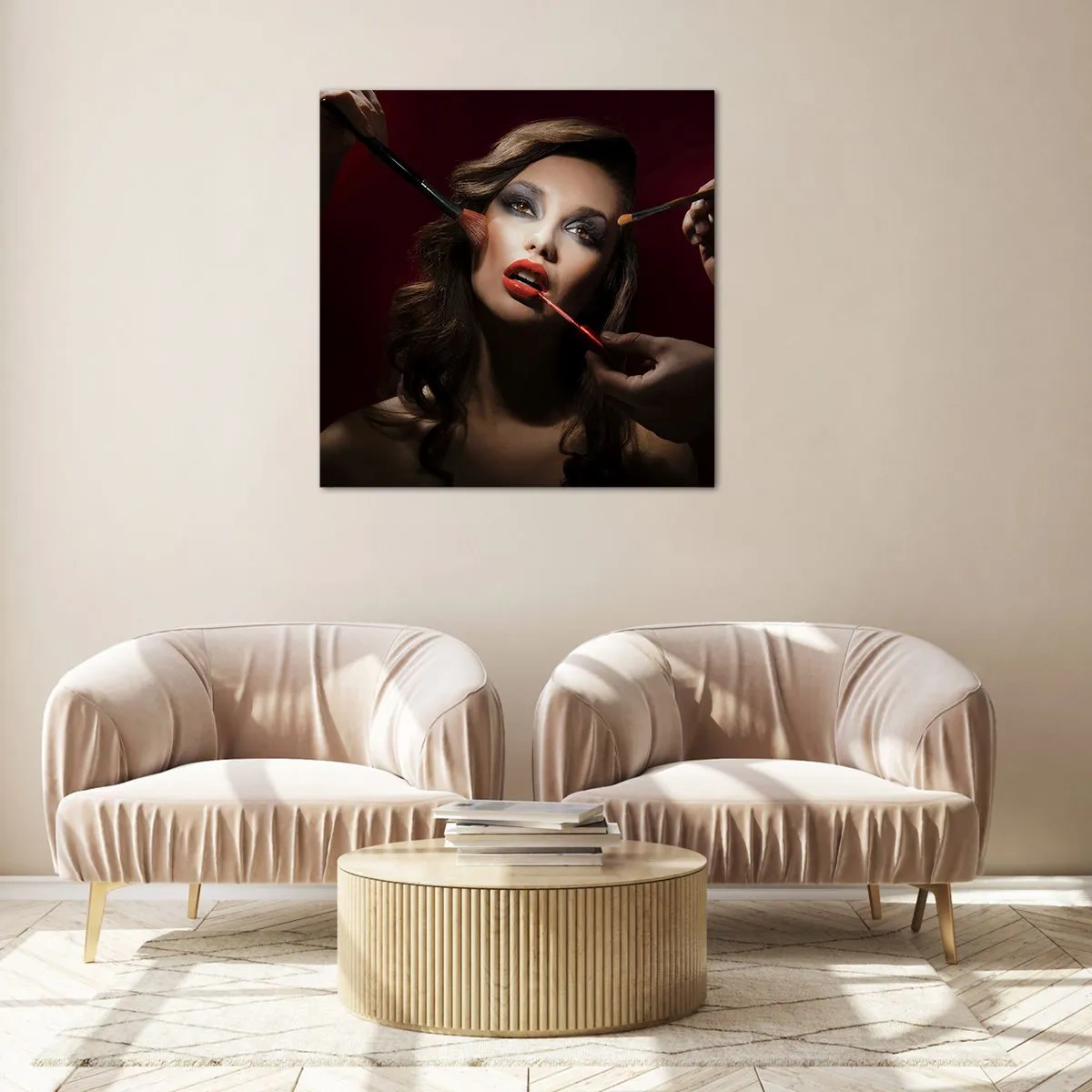 Quadro em vidro - Bela sonhadora - 60x60 cm