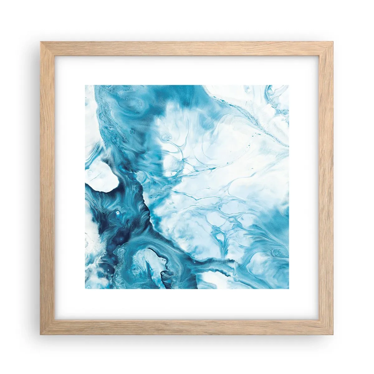 Pôster com moldura de carvalho claro - Concerto Azul - 30x30 cm