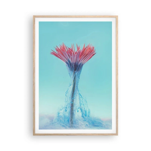 Pôster com moldura de carvalho claro - Num abraço revigorante - 70x100 cm