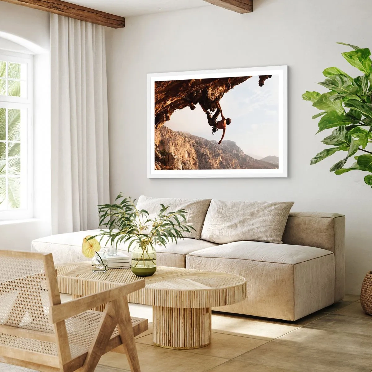 Pôster em moldura branca - O mundo encolhido num punhado de rochas - 70x50 cm