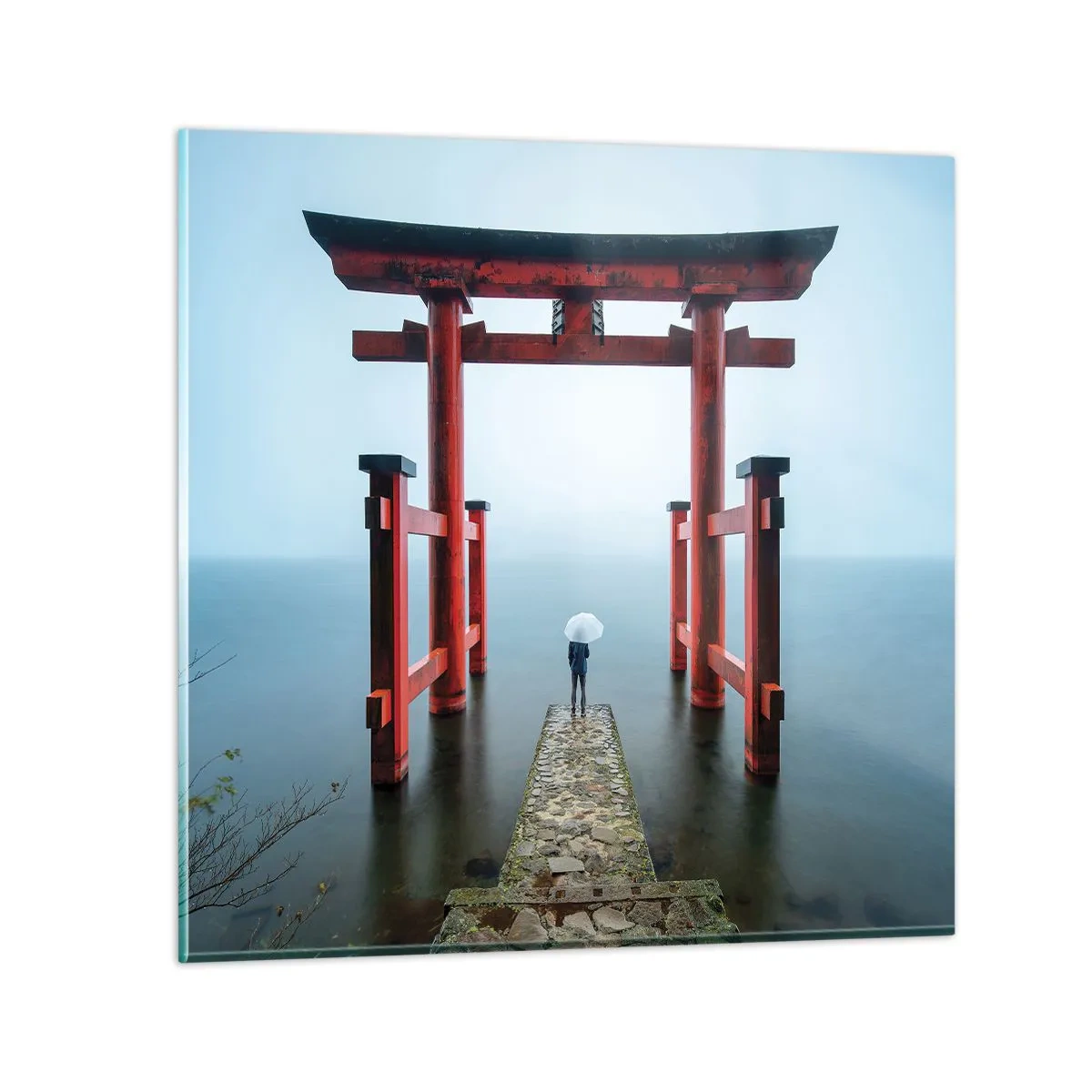 Quadro em vidro - Devaneio japonês - 50x50 cm