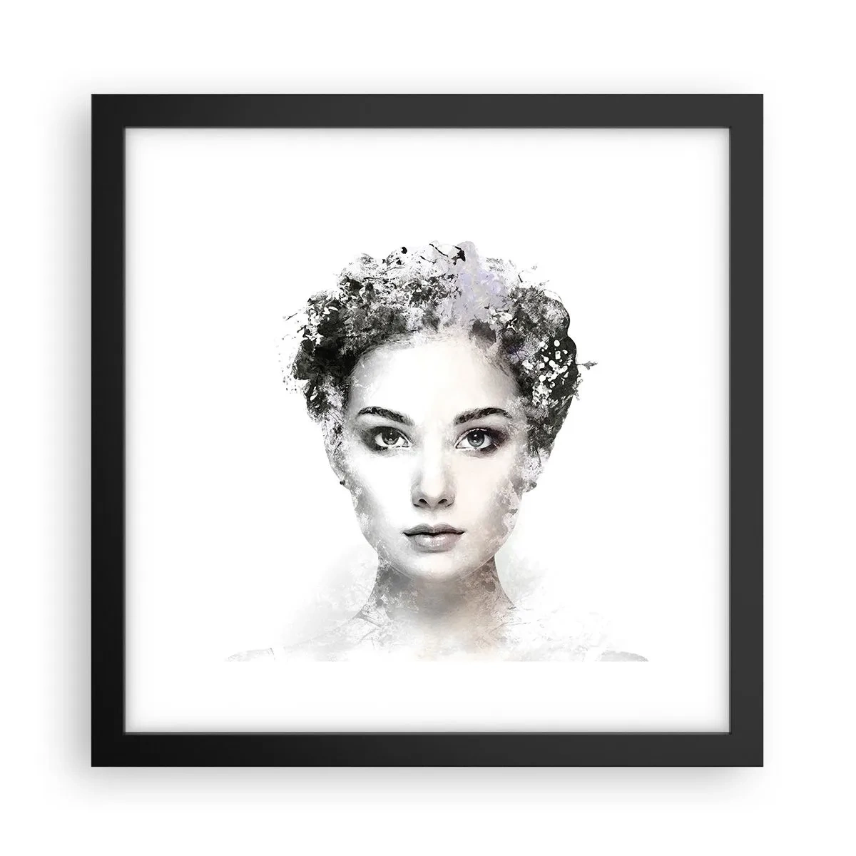 Pôster com moldura preta - Um retrato extremamente elegante - 30x30 cm