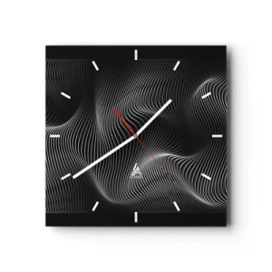 Relógio de parede - Relógio em vidro - Dança de luz no espaço - 30x30 cm