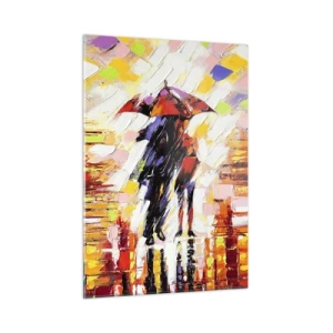 Quadro em vidro - Juntos durante a noite e a chuva - 50x70 cm